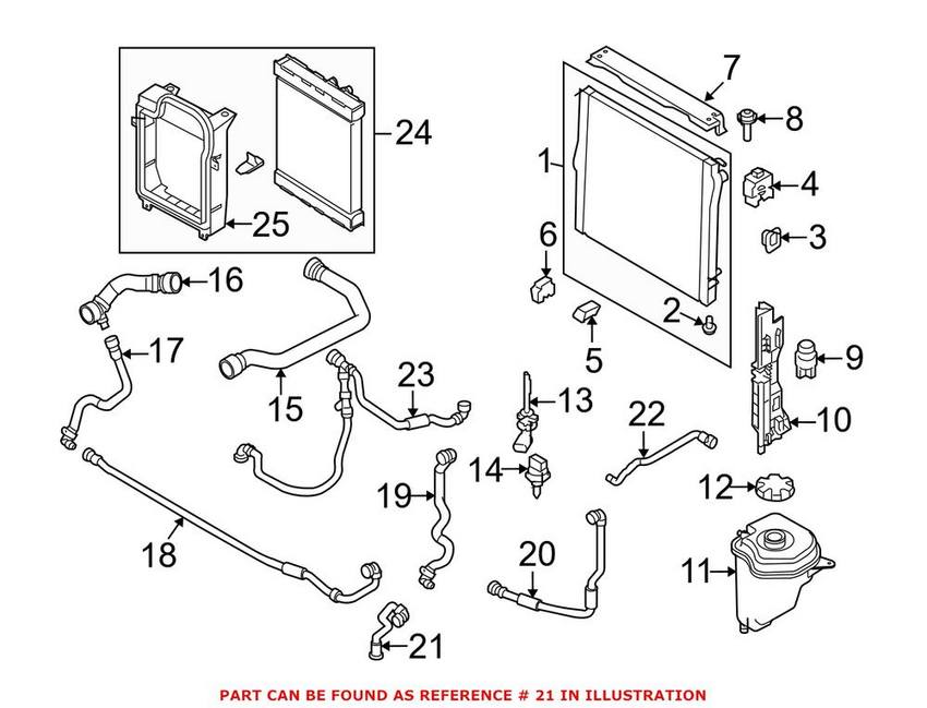 Engine Coolant Hose - Auto Trans Cooler to Radiator